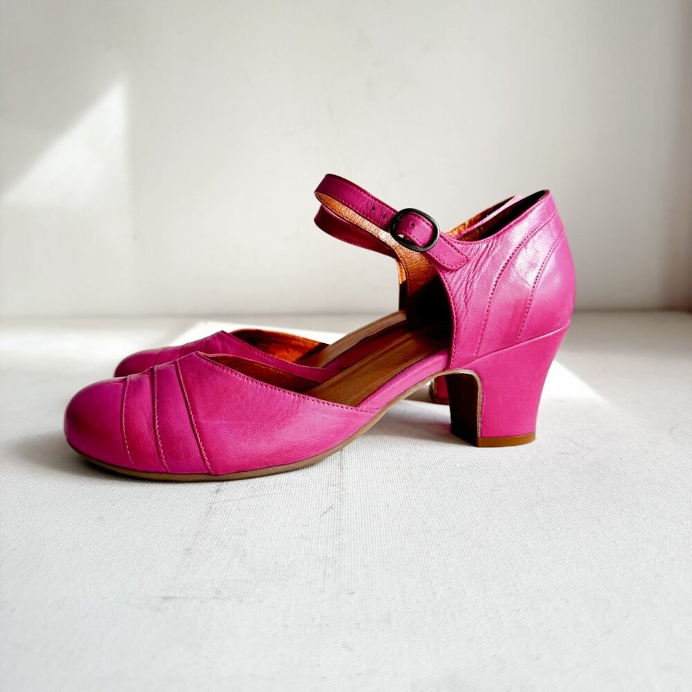 Miz Mooz Barbie Pink Kitten Heel Mary Janes 7 - Picture 6 of 7